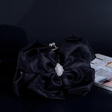 Vintage Satin Pleated Evening Wedding Clutch w/ Shoulder Chain