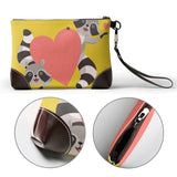 Raccoon Big Love Printed Leather Wallets Zipper Purses Clutch Wallet Female