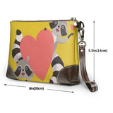 Raccoon Big Love Printed Leather Wallets Zipper Purses Clutch Wallet Female