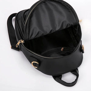 3-Layer Zipper Women's Backpack Hair Ball Pendant Girl Student School Bags