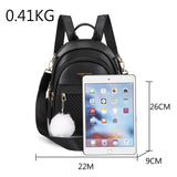 3-Layer Zipper Women's Backpack Hair Ball Pendant Girl Student School Bags