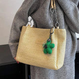 Large Capacity Women Handbag Straw Hollow Tote Casual Shoulder Bag