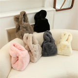 Small Fur Top-handle Totes Bag for Women