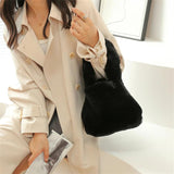 Small Fur Top-handle Totes Bag for Women