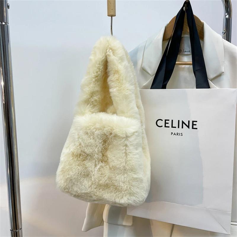 Small Fur Top-handle Totes Bag for Women