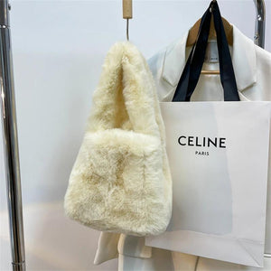 Small Fur Top-handle Totes Bag for Women