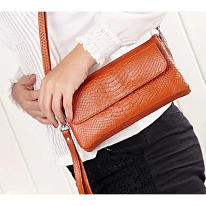 Leather Messenger Bag Zipper Crossbody Clutches Handbags Pouch