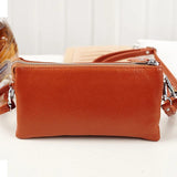 Leather Messenger Bag Zipper Crossbody Clutches Handbags Pouch
