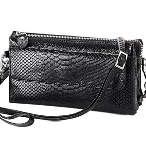 Leather Messenger Bag Zipper Crossbody Clutches Handbags Pouch