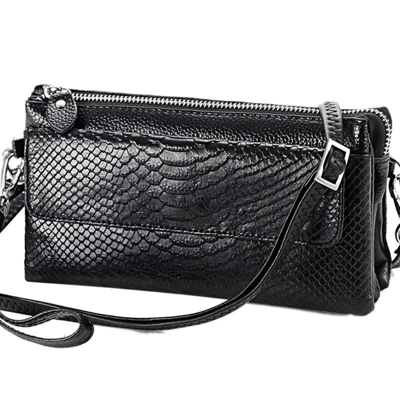Leather Messenger Bag Zipper Crossbody Clutches Handbags Pouch