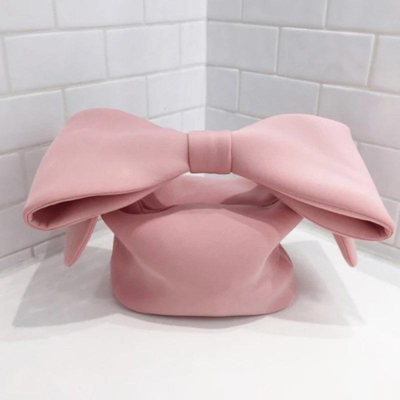 Woman Personality Pink Spliced Bow Evening Clutch Bags