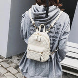 Small PU Leather Backpack Portable Women Bag