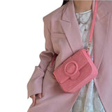 Cherry Powder One Shoulder Crossbody Handbag Girl Heart Macaron