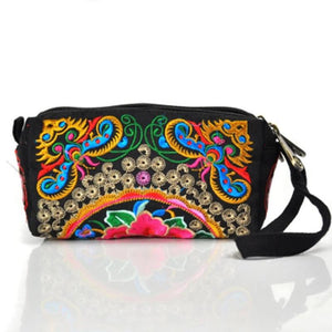Chinese Canvas Embroidered Handbag - Portable Ladies Handbag