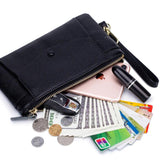 Soft Leather Thin Women Clutch Handbag Long Zip Wallet Pouch