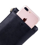 Soft Leather Thin Women Clutch Handbag Long Zip Wallet Pouch
