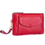 Soft Leather Thin Women Clutch Handbag Long Zip Wallet Pouch