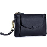 Soft Leather Thin Women Clutch Handbag Long Zip Wallet Pouch