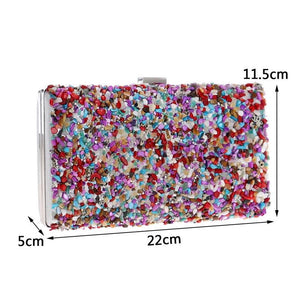 Colorful Women Evening Bag Small Clutch Shoulder Chain Handbags