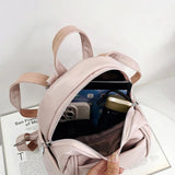 Mini PU Leather Backpack Solid Color Soft Women's Bag