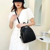 Mini PU Leather Backpack Solid Color Soft Women's Bag