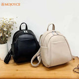Mini PU Leather Backpack Solid Color Soft Women's Bag