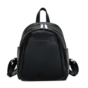 Mini PU Leather Backpack Solid Color Soft Women's Bag
