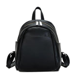 Mini PU Leather Backpack Solid Color Soft Women's Bag