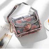 Alirattan Snake Pattern Chain Shoulder Messenger Bag