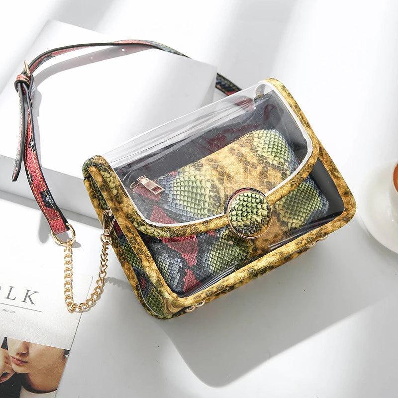Alirattan Snake Pattern Chain Shoulder Messenger Bag