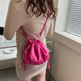 Vintage Ruched Shoulder Bag Women Small Tote