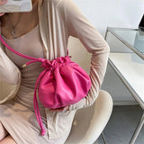 Vintage Ruched Shoulder Bag Women Small Tote