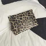 Leopard Leather Clutch Wristlet Bag Envelope Wallet Beach Vacation Handbag
