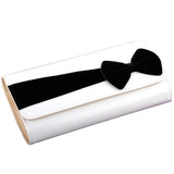 Dazzling Bow Two Tone Flap Clutch Evening Bag