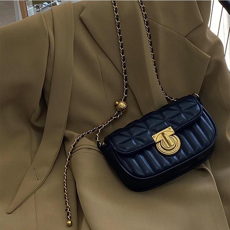 Rhombus Lock Chain Crossbody Bag for Women