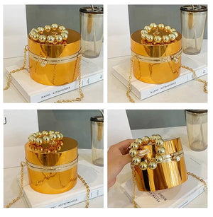 Round Plastic Box Party Clutch Bag Women Handbag Wedding Evening Bag