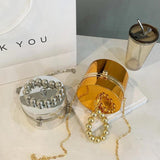 Round Plastic Box Party Clutch Bag Women Handbag Wedding Evening Bag