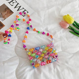 Jelly Love Beaded Bag DIY Hand Woven Bead Bag Summer Heart-shaped Armpit