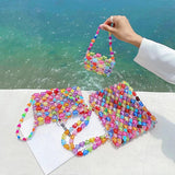 Jelly Love Beaded Bag DIY Hand Woven Bead Bag Summer Heart-shaped Armpit