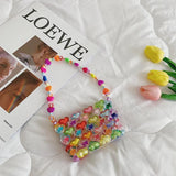 Jelly Love Beaded Bag DIY Hand Woven Bead Bag Summer Heart-shaped Armpit