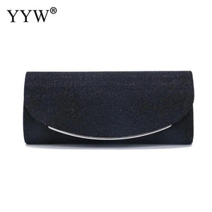 Silver Glitter Evening Bag Clutch Wedding Party Handbag