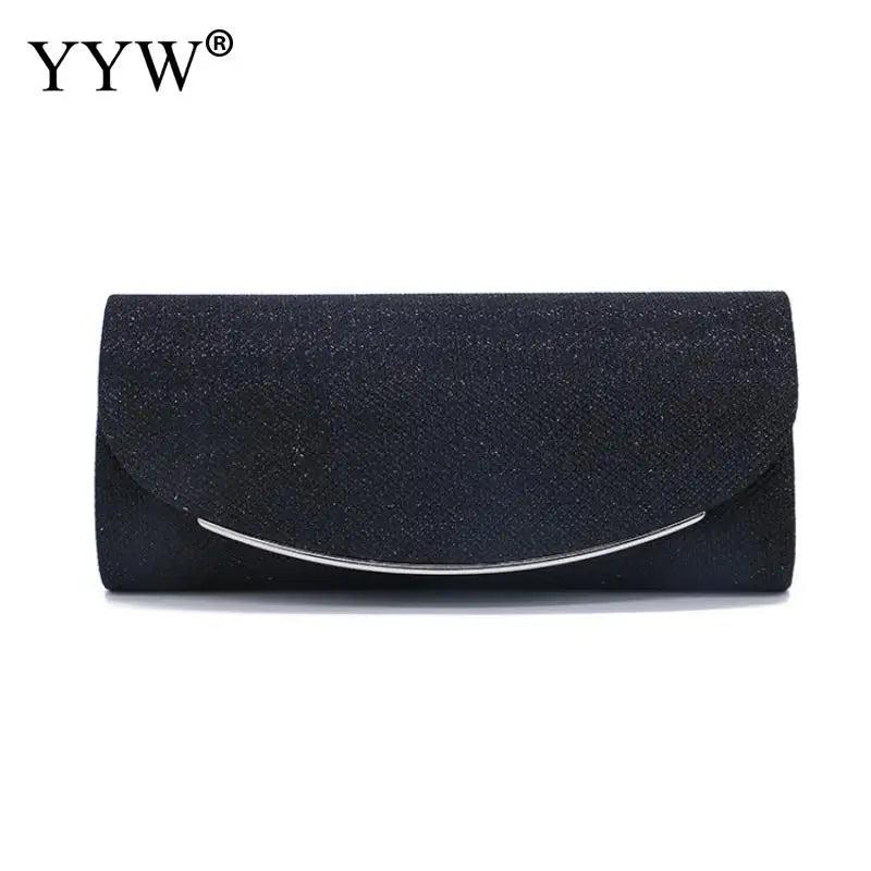 Silver Glitter Evening Bag Clutch Wedding Party Handbag