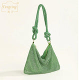Hobos Shoulder Bag Rhinestone Evening Clutch Crystal Handbag Party Purse B499