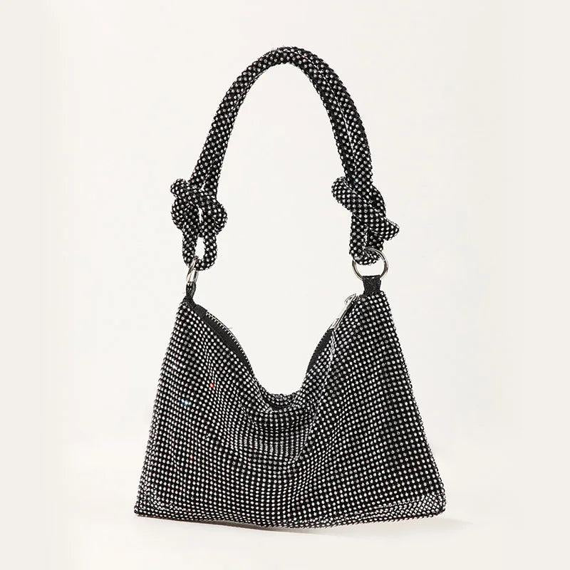 Hobos Shoulder Bag Rhinestone Evening Clutch Crystal Handbag Party Purse B499