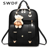 Women Pu Leather Backpack Teenager Girls School Rucksack Mochila Mujer