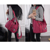 3-in-1 Women Bags Multifunction Backpack Shoulder Bag Nylon Cloth Tote Crossbody