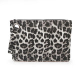 Leopard Print Ladies Clutch Multicolor Retro Flat Bag Large Capacity