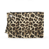 Leopard Print Ladies Clutch Multicolor Retro Flat Bag Large Capacity