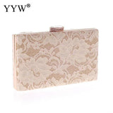 Lace Embroidery Evening Bag With Diamond Buckle Small Square Bag