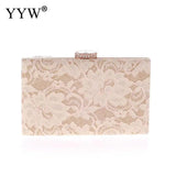 Lace Embroidery Evening Bag With Diamond Buckle Small Square Bag